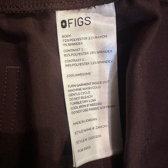 FIGS WOMENS BROWN JOGGER SCRUB PANTS LARGE PETITE - Picture 5 of 10